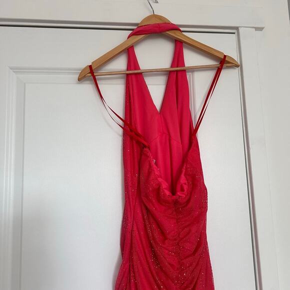 Vintage Gunne Sax Jessica McClintock Halter Dress Women’s 12 Pink Y2K Sparkly - Picture 6 of 10